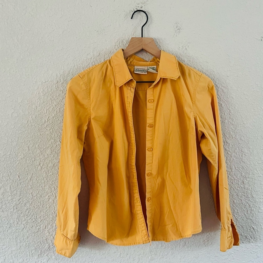 Vintage Golden Yellow Cotton Button Up